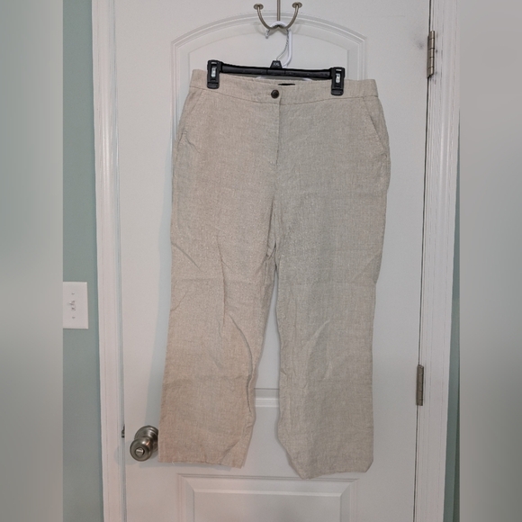 Talbot's, Women's Size 8 100% Linen, Cropped Pants, Khaki - Picture 1 of 6